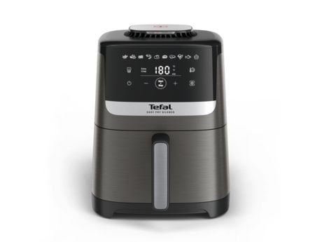 Tefal Easy Fry Silence EY551HE0, Varmluftfryser, 5 L, 40 °C, 220 °C, Enkel, Svart, Grå, Rustfritt stål