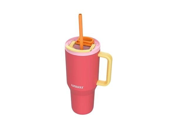 Termokrus med teleskopisk sugerør Kambukka Rio Tumbler 950ml Pink Papaya