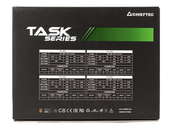 Virtalähde CHIEFTEC 700 Watt tehokkuus 80 PLUS BRONZE PFC Active TPS-700S