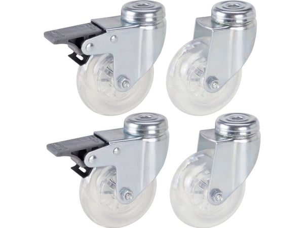 dörner + helmer 4506551 Länkhjul med broms Hjuldiameter: 75 mm Belastningskapacitet (max): 50 kg 4 st
