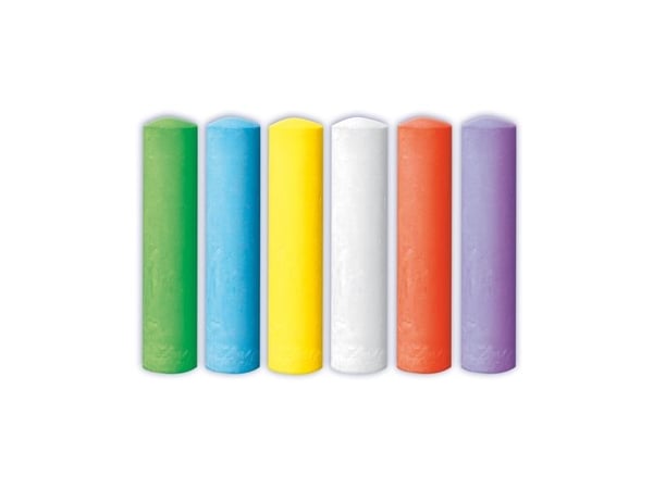 SES Creative Playground chalks 6 pack, Blå, Grønn, Rosa, Fiolett, Hvit, Gult, 2 år, 12 år, Barn, Nederland, 125 mm