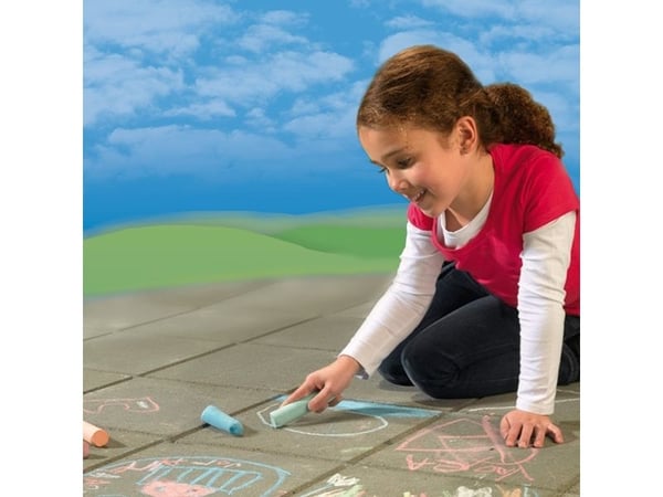 SES Creative Playground chalks 6 pack, Blå, Grønn, Rosa, Fiolett, Hvit, Gult, 2 år, 12 år, Barn, Nederland, 125 mm