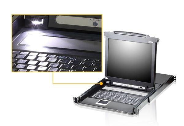 ATEN CL5708M LCD KVM-svitsj 43 cm, USB-PS/2, VGA, 8 porter, britisk layout