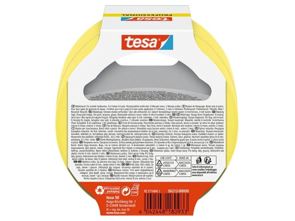TESA 56212-00000-02, Gult, Maskering, 25 m, 25 mm, 2 stykker