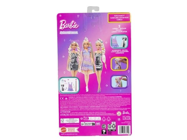 Barbie Fun &amp; Fancy Doll &amp; Accessories, Blonde Fashion Doll with Extra-Long Hair &amp; 2 Looks