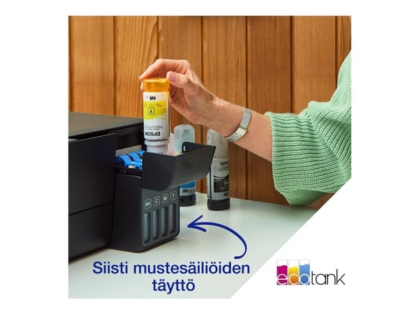 Epson EcoTank ET-2861 - Multifunksjonsskriver - farge - ink-jet - ITS - A4 (medie) - opp til 10 spm (trykking) - 100 ark - Wi-Fi, USB - svart