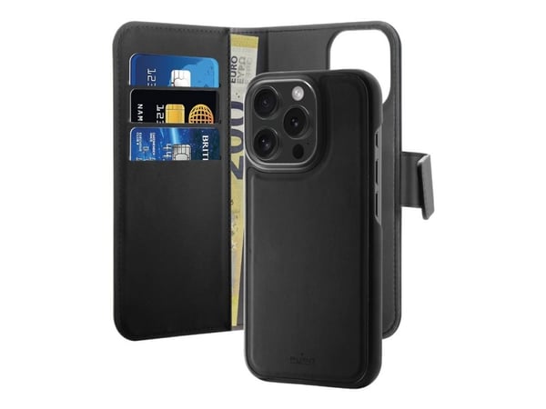 Etui z ekoskóry Puro Wallet Detachable MagSafe 2w1 z klapką i portfelem do iPhone 16 Pro Max - lajittelu Etui z ekoskóry Puro Wallet Detachable MagSafe 2w1 z klapką i portfelem do iPhone 16 Pro Max - lajittelu