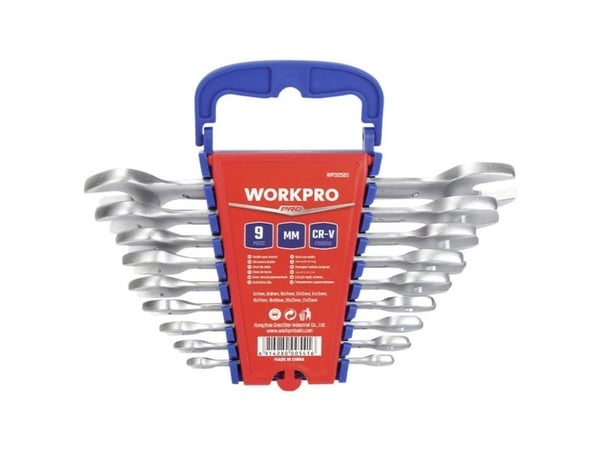 WorkPro WP202505 skruvnyckelsats, 9 delar, nyckelvidd (metrisk) endast del 6 - 23 mm
