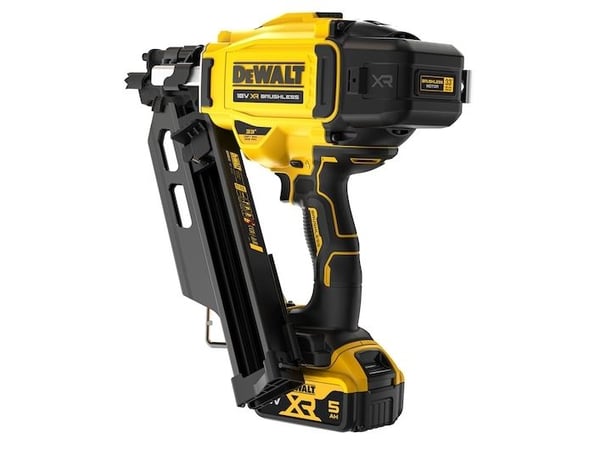 DeWALT DCN930P2-QW, Spikpistol, Vinklat magasin, Gul, 2 skott/min, Batteri, 5 Ah