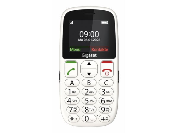 Gigaset GL395, Menu, Single SIM, 5,59 cm (2.2"), 0,3 MP, 800 mAh, Hvid