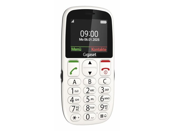 Gigaset GL395, Menu, Single SIM, 5,59 cm (2.2"), 0,3 MP, 800 mAh, Hvid