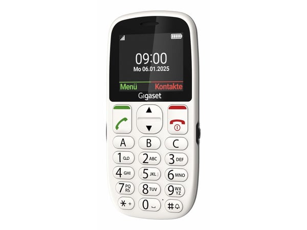 Gigaset GL395, Menu, Single SIM, 5,59 cm (2.2"), 0,3 MP, 800 mAh, Hvid