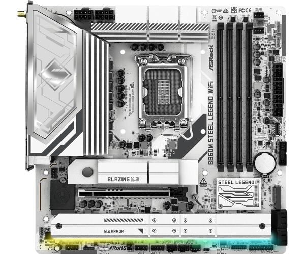 ASRock B860M STEEL LEGEND WIFI - Hovedkort - micro ATX - LGA1851-sokkel - B860 Chipset - USB4, USB-C 3.2 Gen2, USB 3.2 Gen 2, USB 3.2 Gen 1 - 2.5 G...