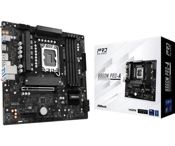 ASRock B860M Pro-A - Hovedkort - micro ATX - LGA1851-sokkel - B860 Chipset - USB-C 3.2 Gen 2x2, USB-C 3.2 Gen 1, USB 3.2 Gen 1 - 2.5 Gigabit LAN - ...