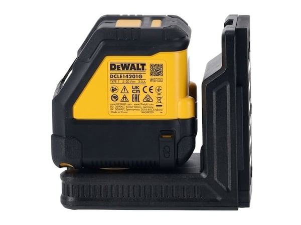 DeWALT DCLE14201GB-XJ, 30 m, 3 mm/m, Vihreä, Linjalaser, Keltainen, IP65