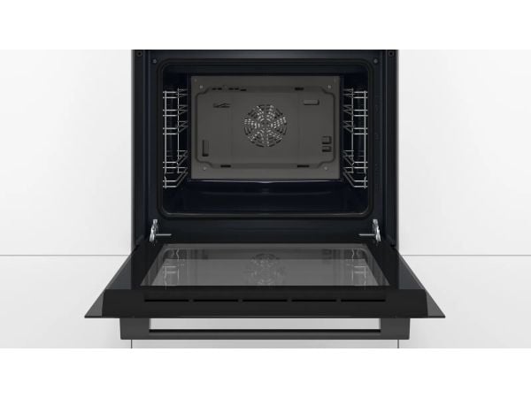 Bosch Serie | 2 HBF133BA1 - Ovn - innebygd - fordypning - bredde: 56 cm - dybde: 55 cm - høyde: 57.5 cm - med selvrens - Klasse A - svart