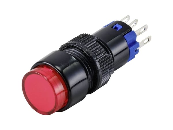 Conrad LAS2Y-11Z/R/12V Trykknapp 250 V 3 A 1 x Av/På IP40 låsbar 1 stk, 250 V, 3 A