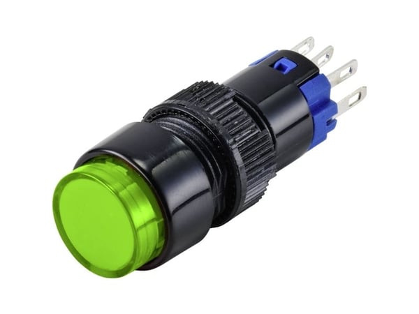 Conrad LAS2Y-11/G/12V Trykknapp 250 V 3 A 1 x Av/på IP40 momentant 1 stk, 250 V, 3 A