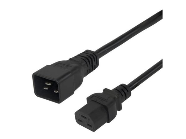Virtajohto DELTACO IEC C20 - IEC C21 Hightemp, musta, 2m / 1902011