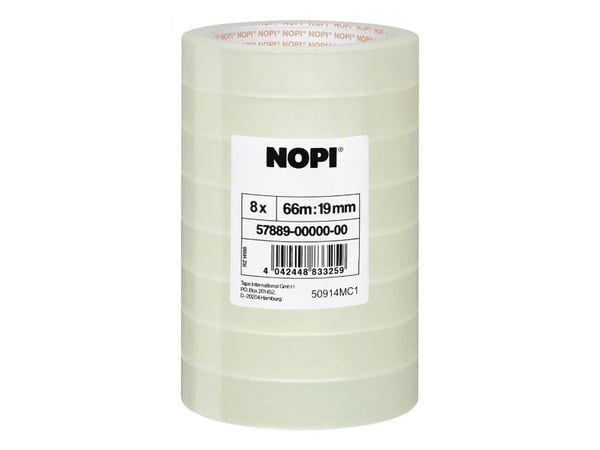 TESA 578890000001, 66 m, läpinäkyvä, polypropeeni (PP), paperi, lasi, paperi, 19 mm, 8 kpl