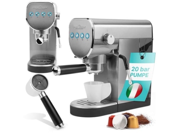 ProfiCook PC-ES-KA 1265, Espressomaskin, 1 l, Malt kaffe, 1360 W, Rustfritt stål