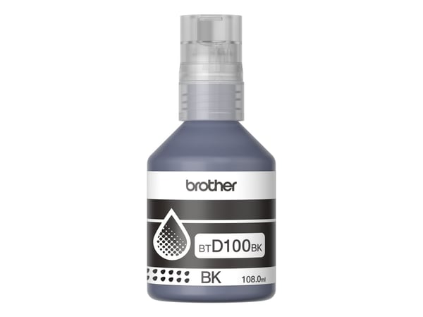 Brother BTD100BK - 108 ml - høykapasitets - svart - original - hengeboks - blekkrefill - for Brother DCP-T530DW, DCP-T730DW, MFC-T930DW