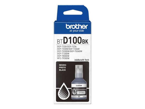 Brother BTD100BK - 108 ml - høykapasitets - svart - original - hengeboks - blekkrefill - for Brother DCP-T530DW, DCP-T730DW, MFC-T930DW