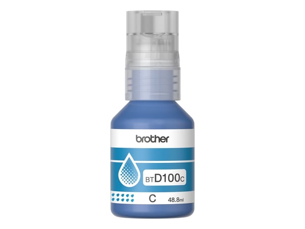 Brother BTD100C - 48.8 ml - høykapasitets - cyan - original - hengeboks - blekkrefill - for Brother DCP-T530DW, DCP-T730DW, MFC-T930DW