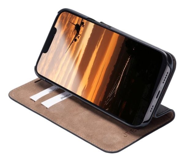 JT BERLIN 11106, Lommebok-etui, Apple, iPhone 16E, 15,4 cm (6.06"), Svart