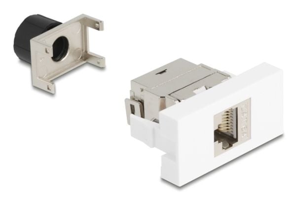 Delock Easy 45 -moduuli RJ45-pistorasiaan LSA Cat.6A 180° ilman työkaluja