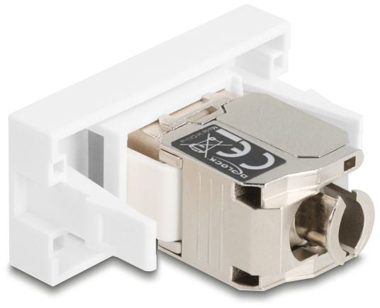 DeLOCK 90904, RJ-45, STP, 6a, Suora, Suora, Hopea, Valkoinen