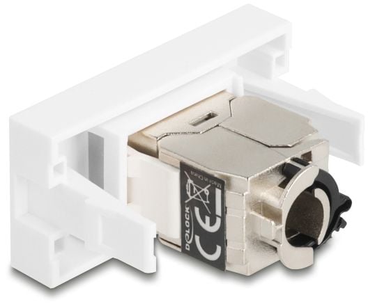 Delock Easy 45 -moduuli RJ45-pistorasiaan LSA Cat.6A STP:hen lukitusklipsillä ja kaapelisiteellä ilmaiseksi