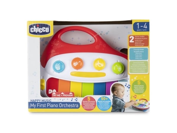 Chicco 00012242000000, Musikalsk leke, Tønne, Gitar, Piano, Trompet, Fiolin, 1 år, AA, 800 g, Blå, Grønn, Oransje, Lilla, Rød, Hvit, Gult