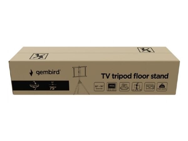 Gembird TVS-75ST-01, 200 x 200 mm, 600 x 400 mm, -5 - 3°, -20 - 180°, Bøketre, Plast, Stål, Sort, Tre