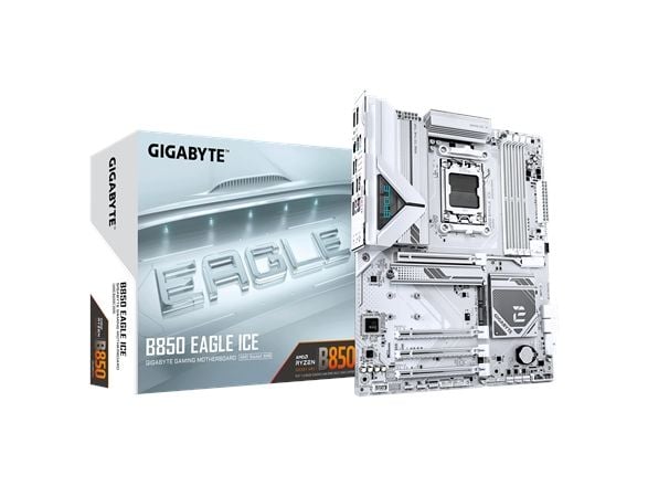 Gigabyte B850 EAGLE ICE - Hovedkort - ATX - Socket AM5 - AMD B850 Chipset - USB-C 3.2 Gen 1, USB 3.2 Gen 2, USB 3.2 Gen 1 - Gigabit LAN - innbygd g...