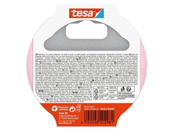 TESA 56267-00000-01, vaaleanpunainen, naamiointimateriaali, 25 m, 25 mm, 2 kpl