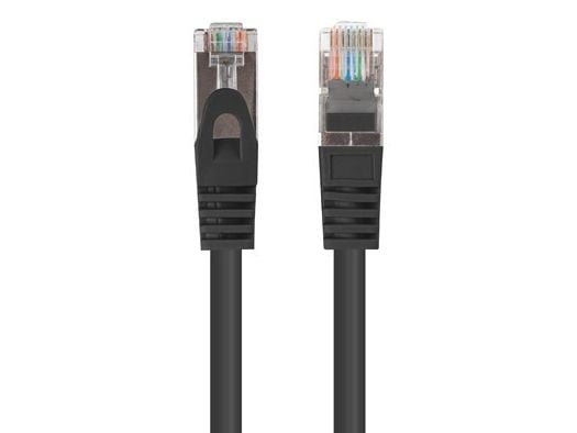 Lanberg - Koblingskabel - RJ-45 (hann) til RJ-45 (hann) - 5.7 mm - F/UTP (ScTP) - CAT 6 - uten hindringer, flertrådet - svart RAL9004 (en pakke 10)