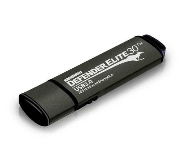 Kanguru Encrypted Defender Elite30 - USB-flashstasjon - kryptert - 16 GB - USB 3.2 Gen 1 - svart - TAA-samsvar
