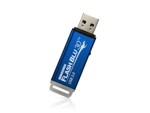 iStorage Kanguru FlashBlu30 with Physical Write Protect Switch SuperSpeed USB3.0 Flash Drive, 64 GB, 10 g, Blue
