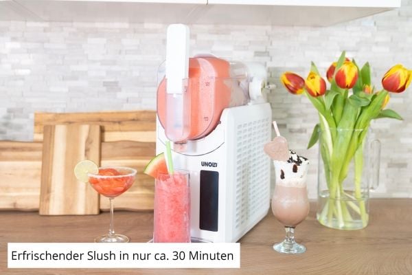 Unold Slush-Eismaschine Susi 48940, Kompressor-iskremmaskin, 2 l, Hvit, 1,2 m, Plast, Knapper