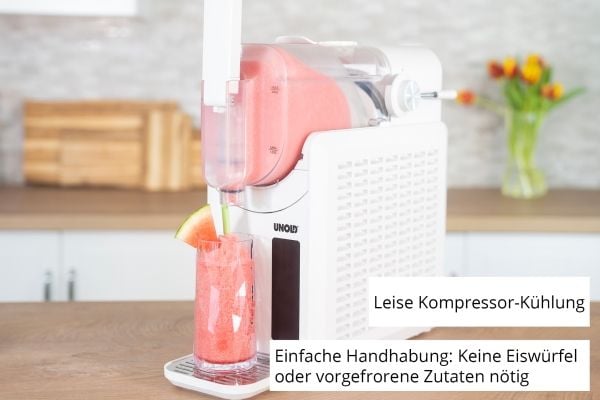 Unold Slush-Eismaschine Susi 48940, Kompressor-iskremmaskin, 2 l, Hvit, 1,2 m, Plast, Knapper