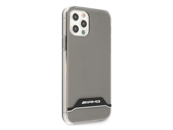 Mercedes Benz Apple iPhone 12 / 12 Pro Mercedes AMG-deksel Electroplate Black&White (AMHCP12MTCBW) gjennomsiktig