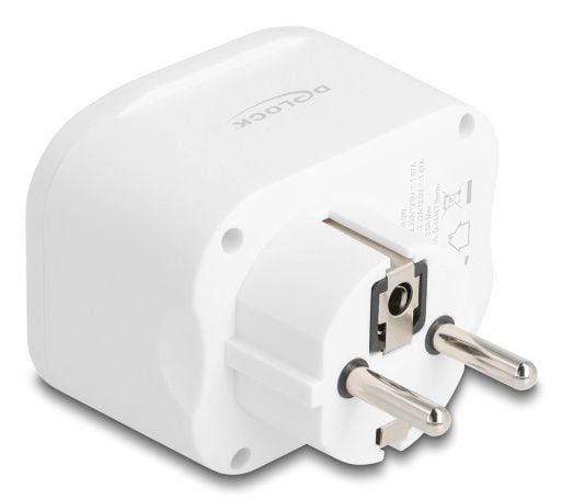 DeLOCK 11498, Tyyppi E/F hybridi, Tyyppi F, 250 V, 50 Hz, 16 A, Valkoinen