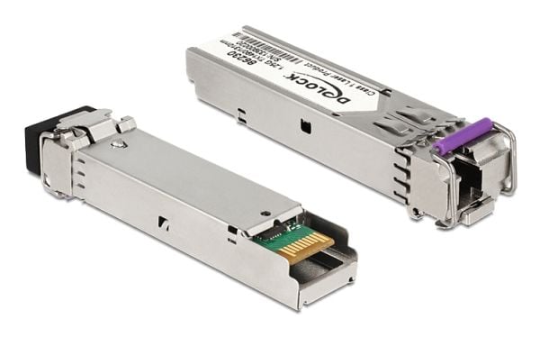 Delock - SFP (mini-GBIC) lähetin-vastaanotinmoduuli - GigE - 1000Base-BX - LC single mode - enintään 10 km - 1490 (TX) / 1310 (RX) nm