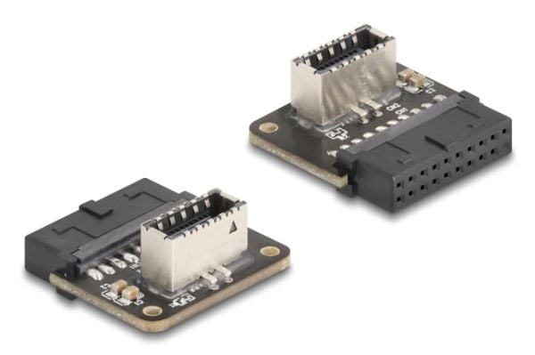 Delock USB 5 Gbps -adapterin pylväsliitäntä sisäiseen E-tyypin Key A -liitäntään, kulmikas