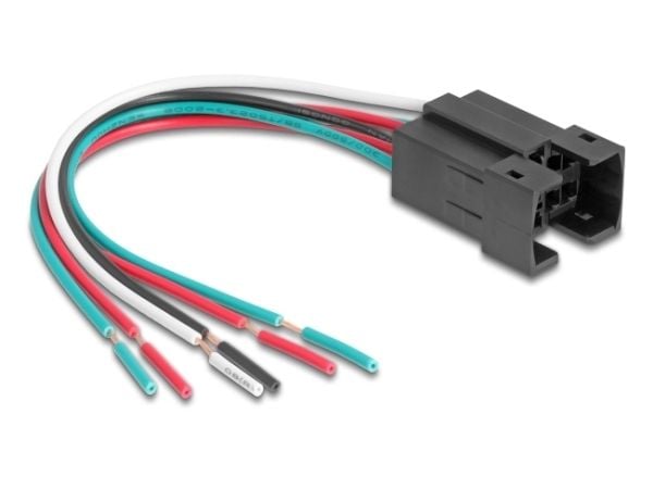Delock - Push button wiring harness - 6-pin (hunn) til uisolert tråd - AC 230 V - 3 A - 15 cm - flertrådet - svart