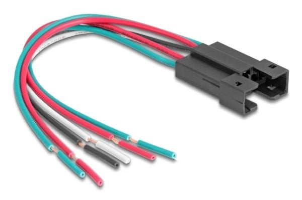 Delock - Push button wiring harness - 6-pin (hunn) til uisolert tråd - AC 230 V - 3 A - 15 cm - flertrådet - svart