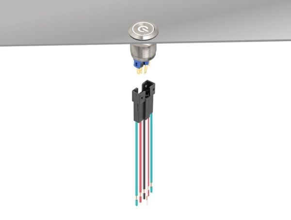 Delock - Push button wiring harness - 6-pin (hunn) til uisolert tråd - AC 230 V - 3 A - 15 cm - flertrådet - svart