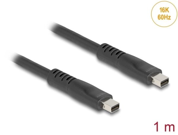 Delock - DisplayPort-kabel - Mini DisplayPort (hann) til Mini DisplayPort (hann) - DisplayPort 2.1 - 1 m - up to 80 Gbps data transfer rate, 16K 60...