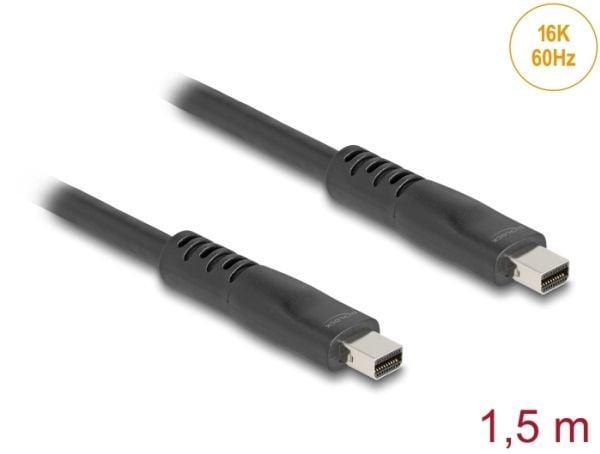 Delock - DisplayPort-kabel - Mini DisplayPort (hann) til Mini DisplayPort (hann) - DisplayPort 2.1 - 1.5 m - up to 80 Gbps data transfer rate, 16K ...